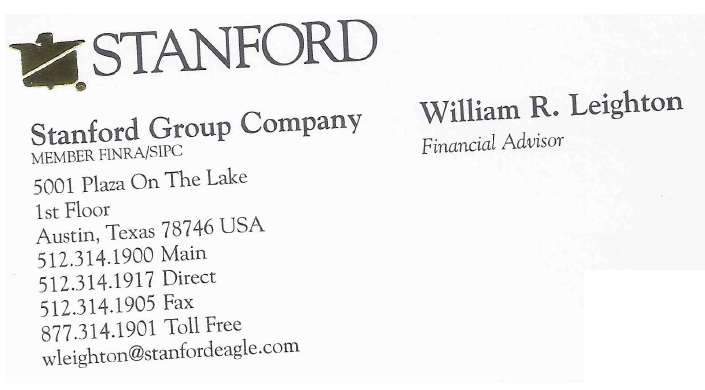 William Leighton Business Card