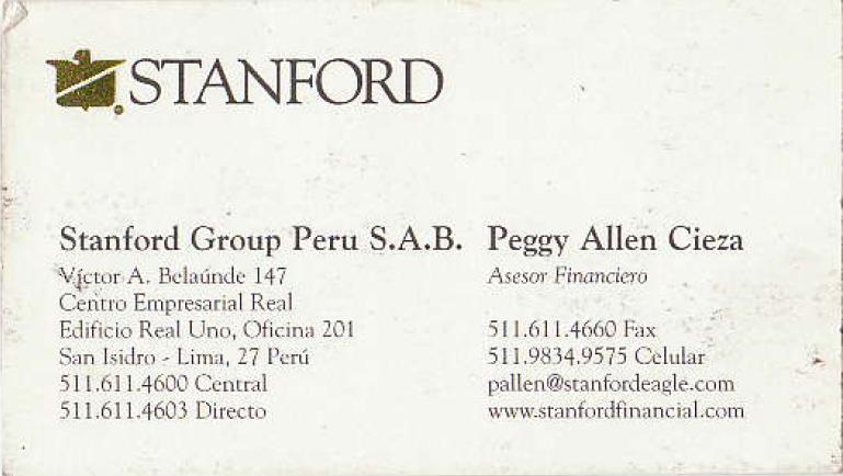 Peggy Allen Business Card