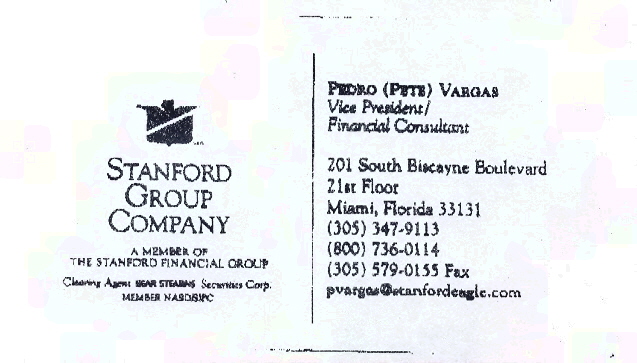 Pete Vargas Business Card