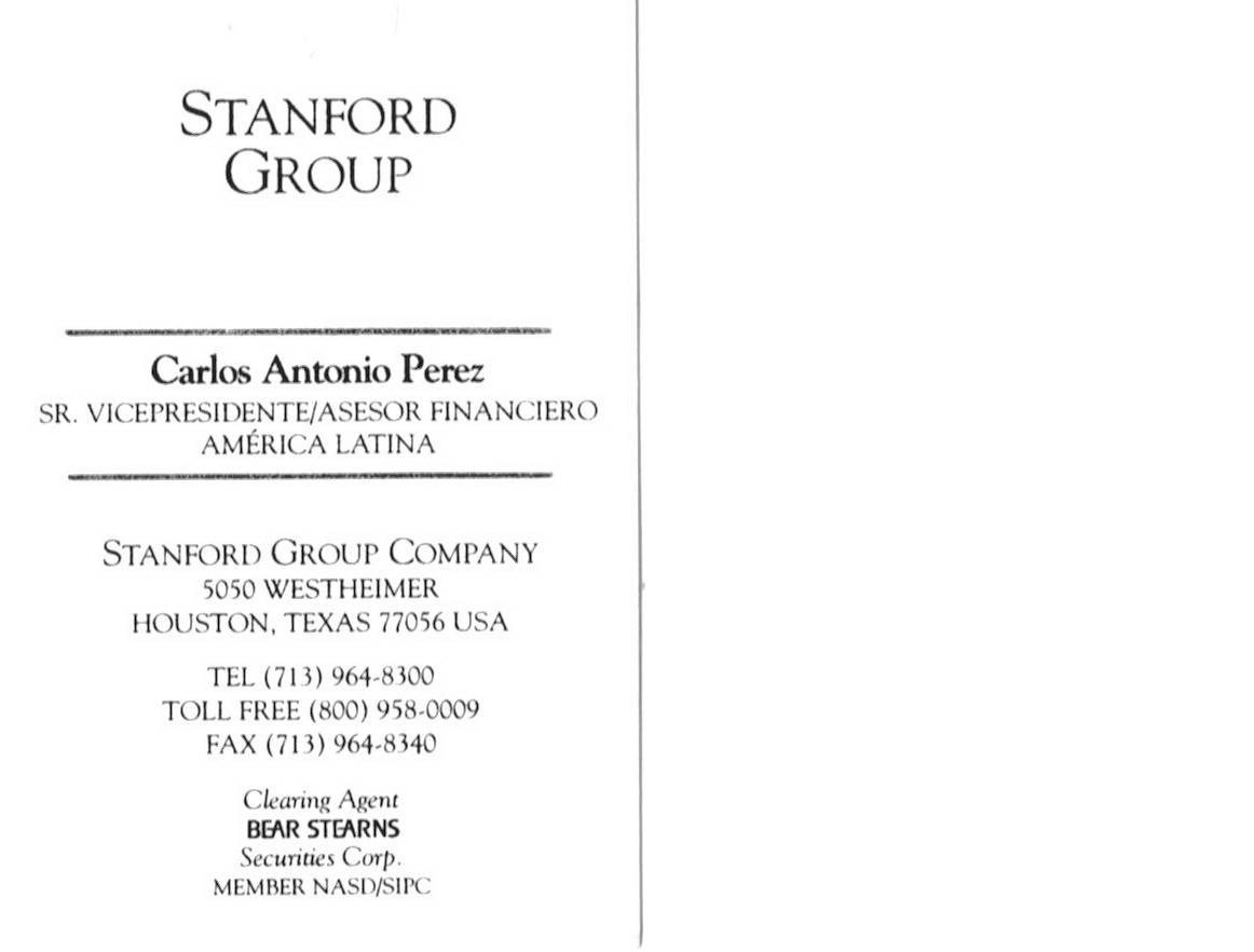 Tony Perez Business Card